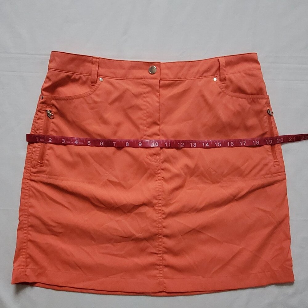 N'VO By Lanctot Women's Red Orange With Inner Shorts Golf Skort Size 10 - Picture 8 of 11